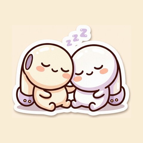 A sleepy earbud buddy pair.